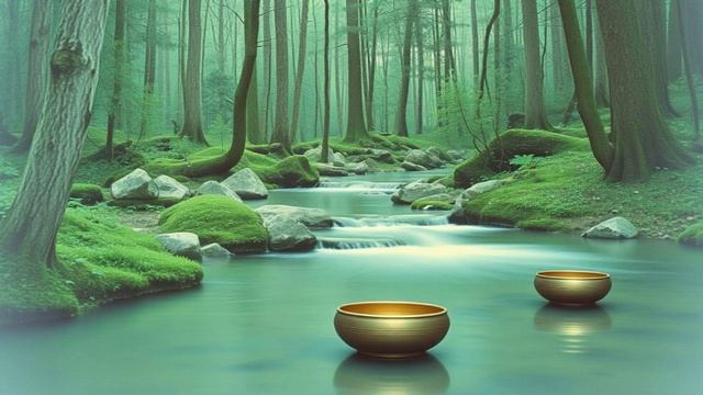 Healing sounds of flute, nature, Tibetan singing bowls, asmr #2
