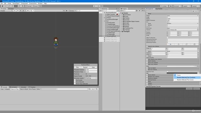 70 - Create Breaking Stone Particle Effect - Unity 2D Game Developer Course Farming RPG