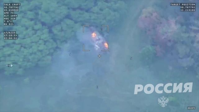 Очередной танк Abrams ВСУ сгорел после удара «Ланцетом» в Сумской области