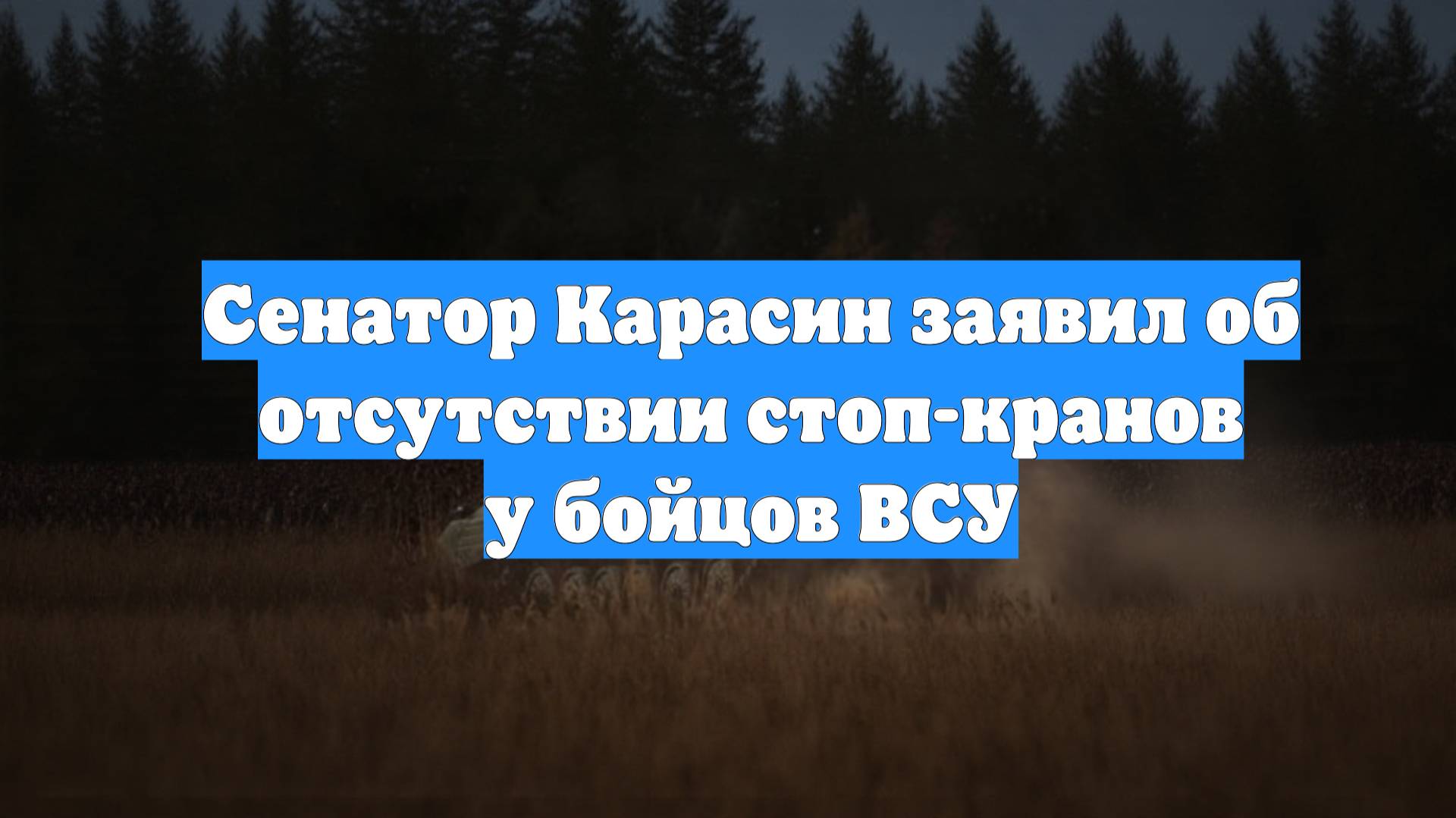 Сенатор Карасин заявил об отсутствии стоп-кранов у бойцов ВСУ