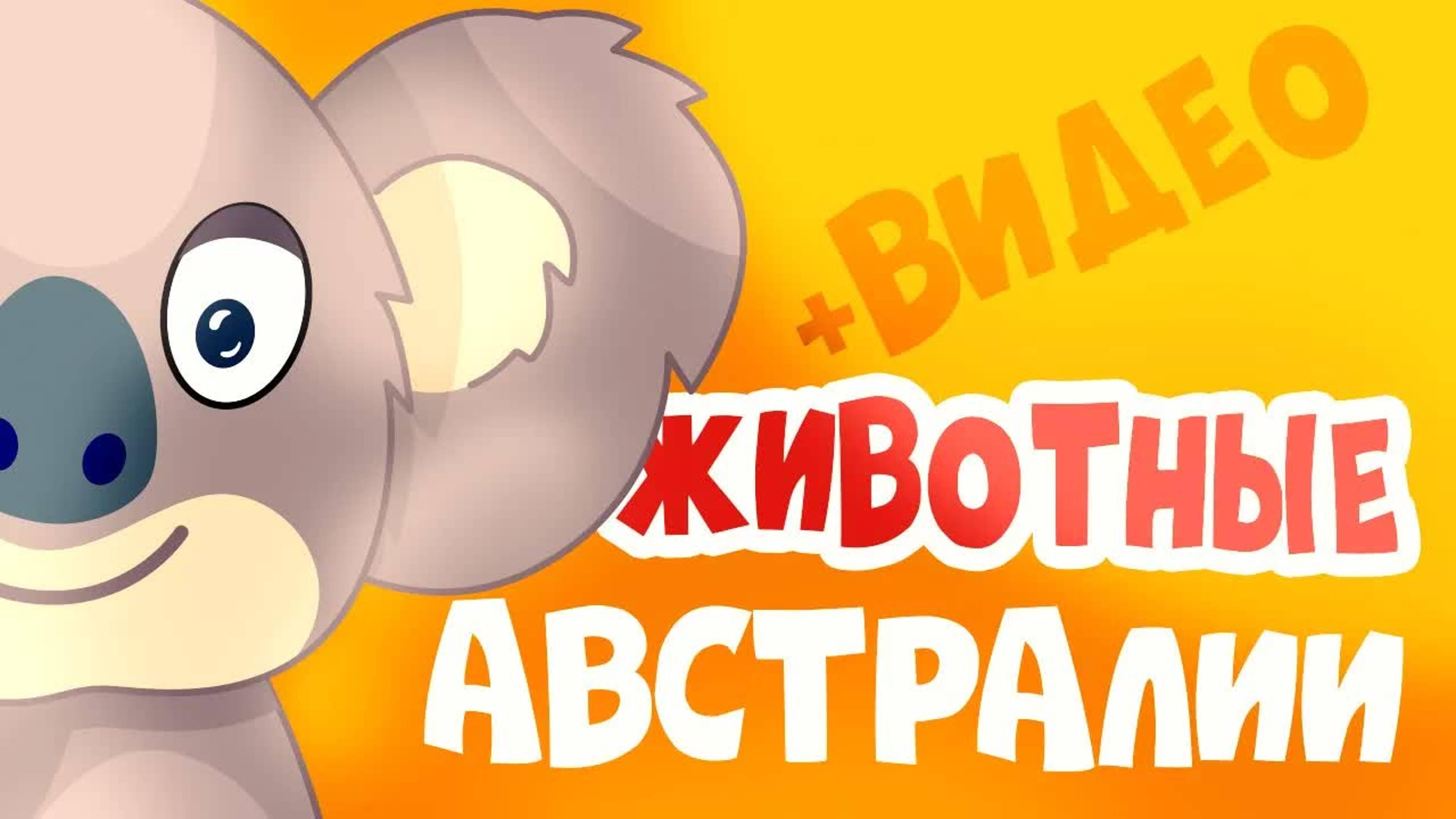 Животные Австралии для детей – Учим слова и названия зверей! Мультфильм для детей и малышей