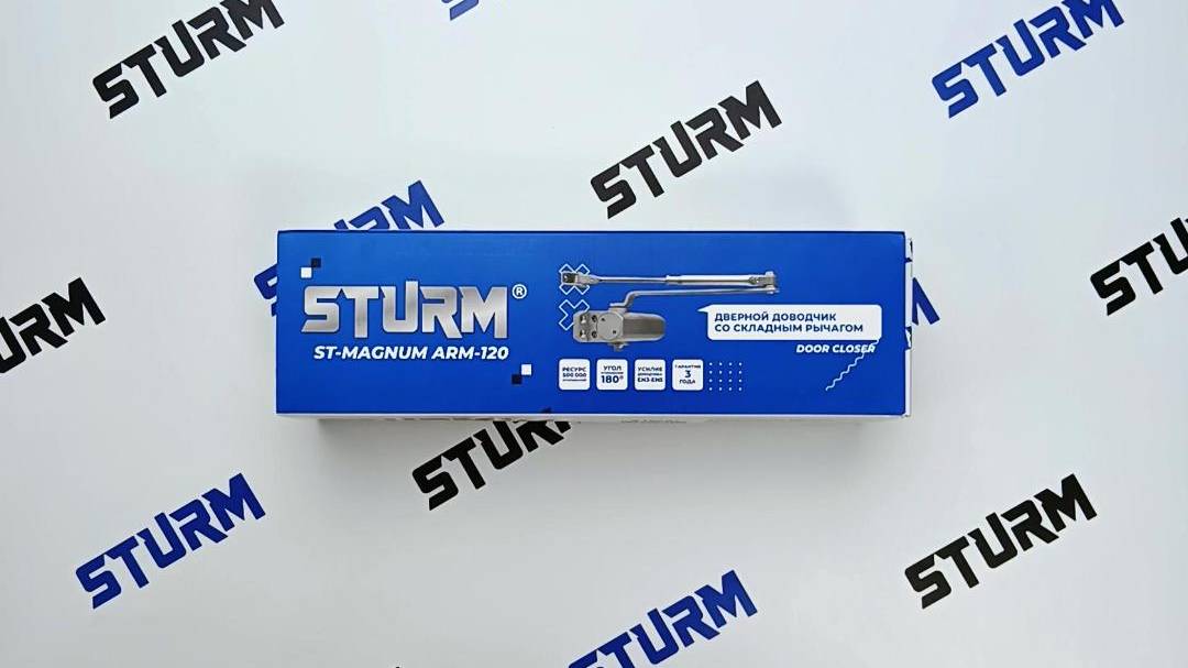 Распаковка дверного доводчика ST-Magnum Arm-120 (Белый)