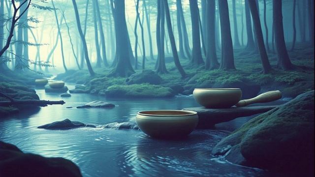 Healing sounds of flute, nature, Tibetan singing bowls, asmr #1