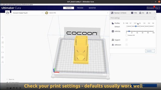 Преобразование файла STL в G-code с помощью CURA