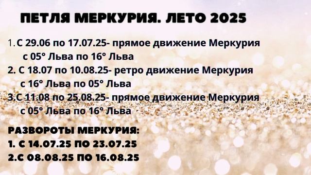 Ретро Меркурий. Лето 2025.