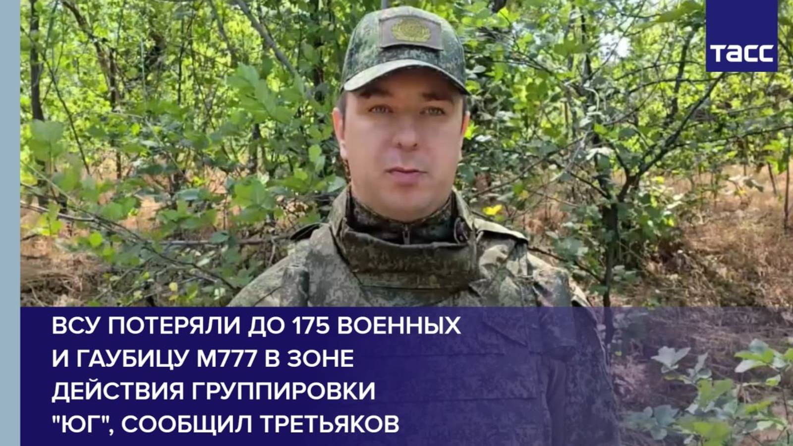 ВСУ потеряли до 175 военных и гаубицу M777 в зоне действия группировки "Юг", сообщил Третьяков