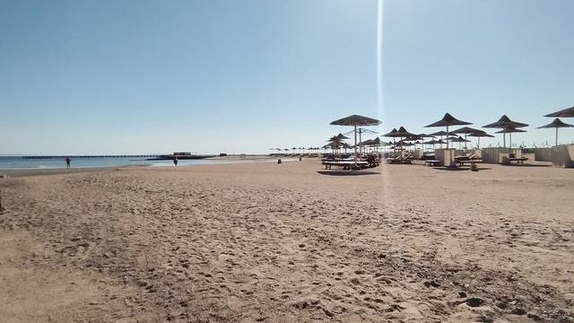 ОБЗОР ПЛЯЖА ОТЕЛЯ  LONG BEACH RESORT. УТРО. ОТЛИВ. ХУРГАДА , ИЮНЬ 2025.