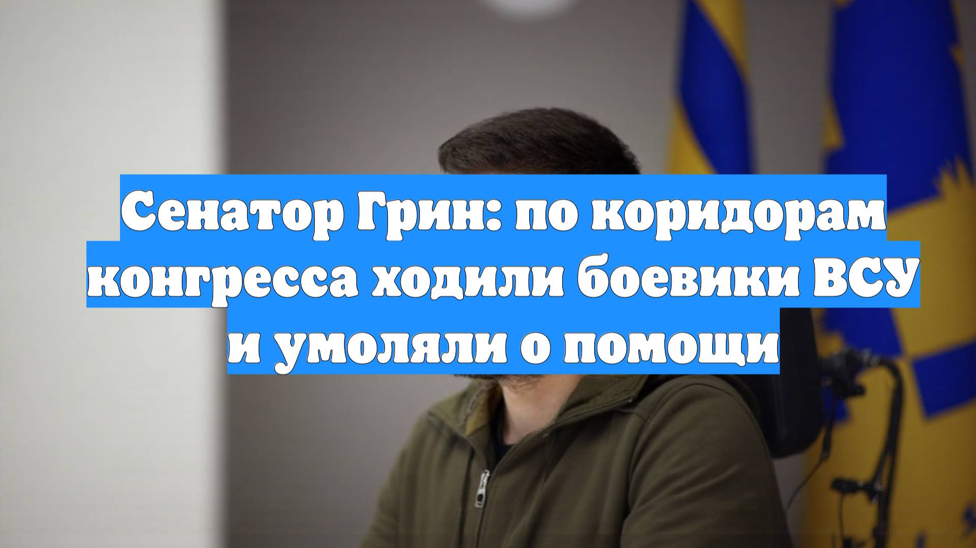Сенатор Грин: по коридорам конгресса ходили боевики ВСУ и умоляли о помощи