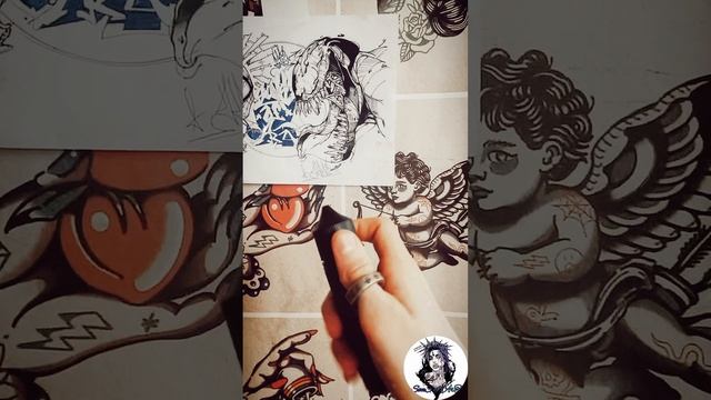 Son's OF ART.
татуировка "Spider- man versus Venon" на искусственной коже.