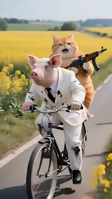 Рыжий котик испортил свадьбу свинкам