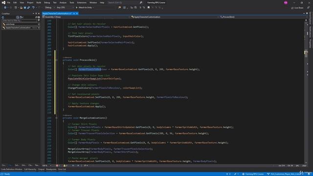 81 - Customise Player Skin Colour - Unity 2D Game Developer Course Farming RPG