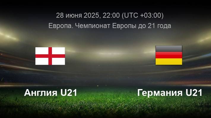 Футбол. Англия - Германия. Чемпионат Европы среди мужчин U-21. Финал. England - Germany.