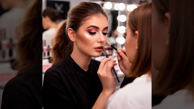 визажист делает макияж клиентке