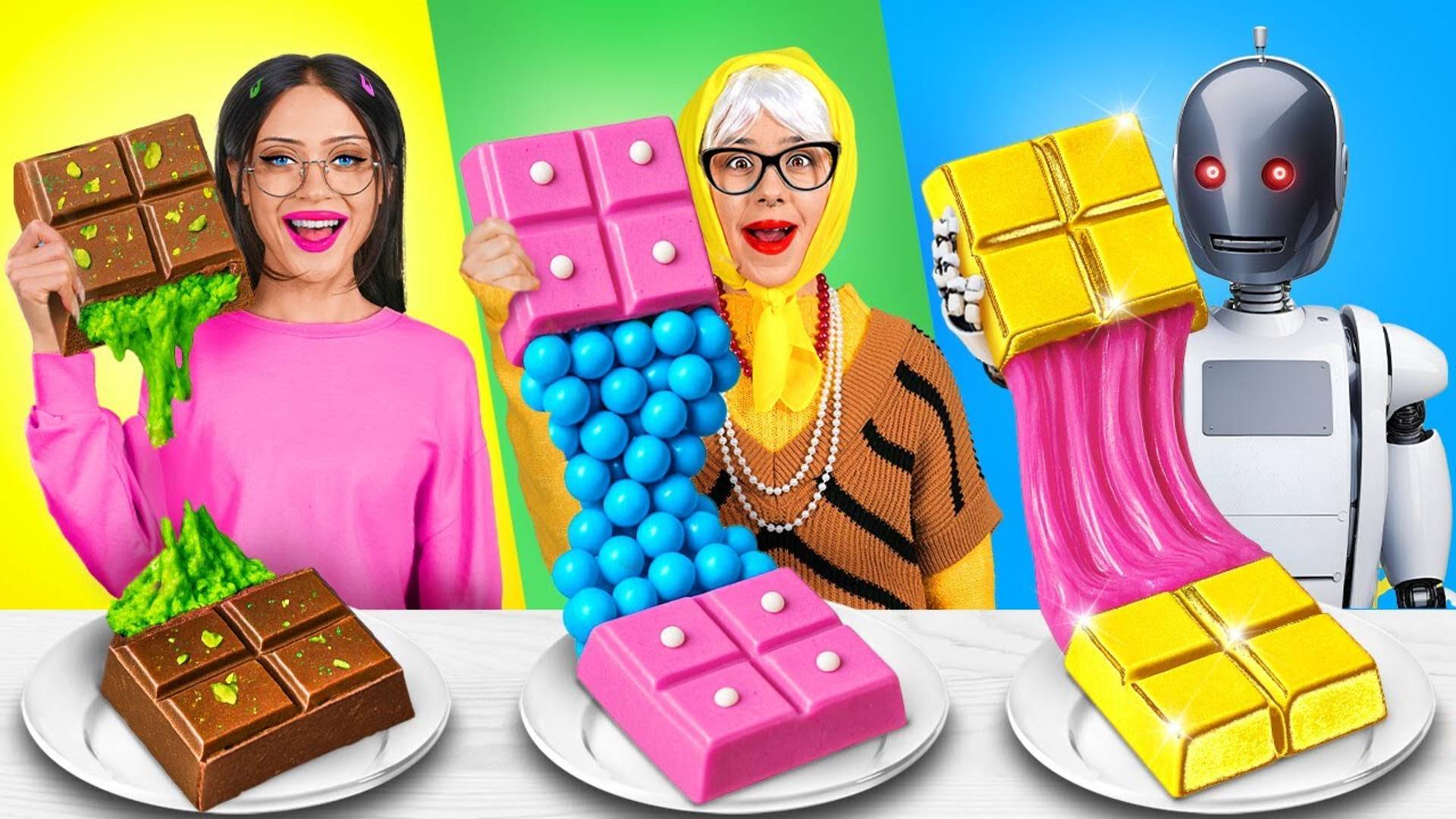 Я vs БАБУШКА vs РОБОТ КУЛИНАРНАЯ БИТВА 🎂 Богатая vs Бедная Еда BY 123 GO!