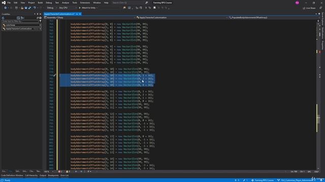 83 - Customise Player Adornments - Unity 2D Game Developer Course Farming RPG