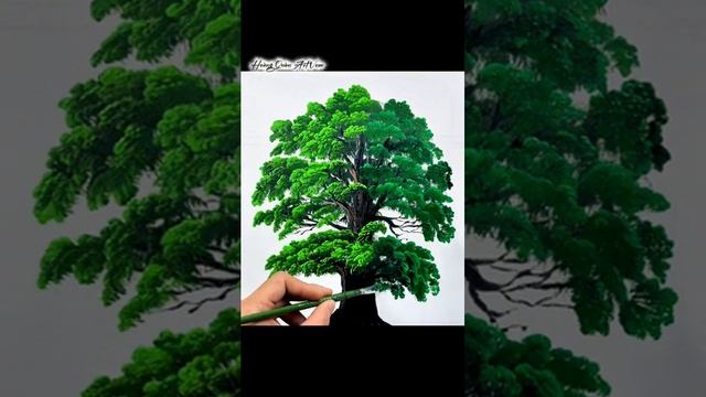 Как нарисовать зелёное дерево