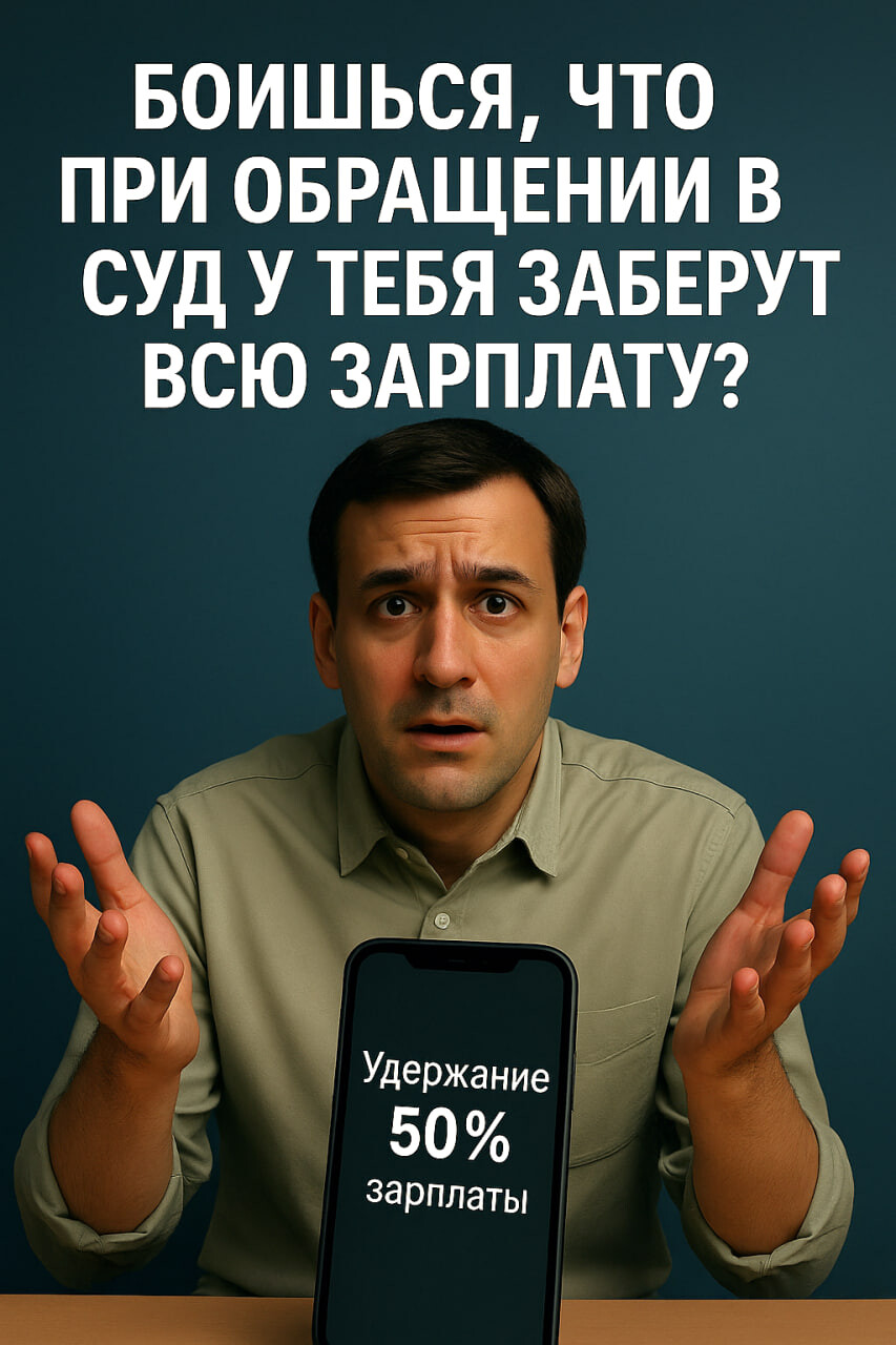 Боишься, что при обращении в суд у тебя заберут всю зарплату?
