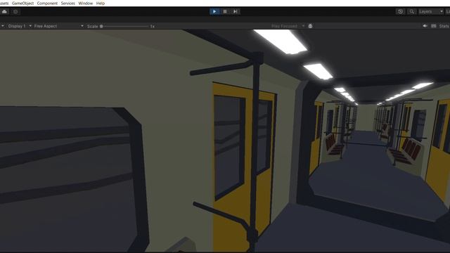 мини-поезда, тест работы дверей метро-поезда в Unity 3D ,Test #2