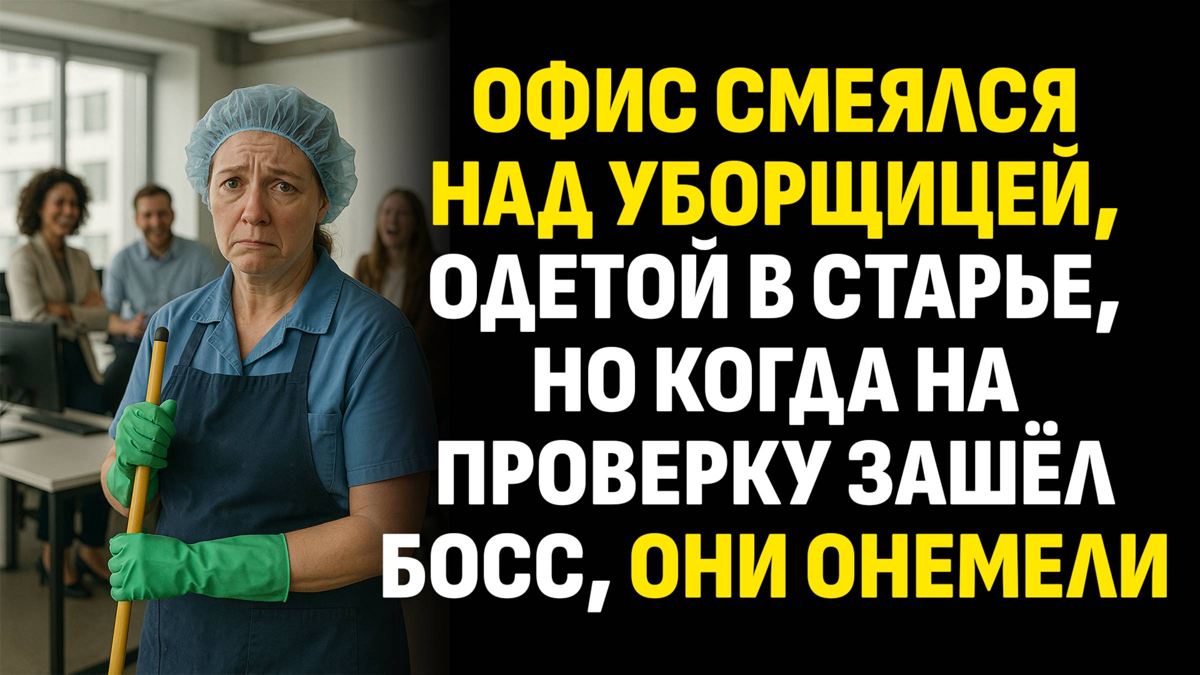 Жизненные истории. Офис смеялся над уборщицей, одетой в старье, но когда... Слушать аудиорассказ