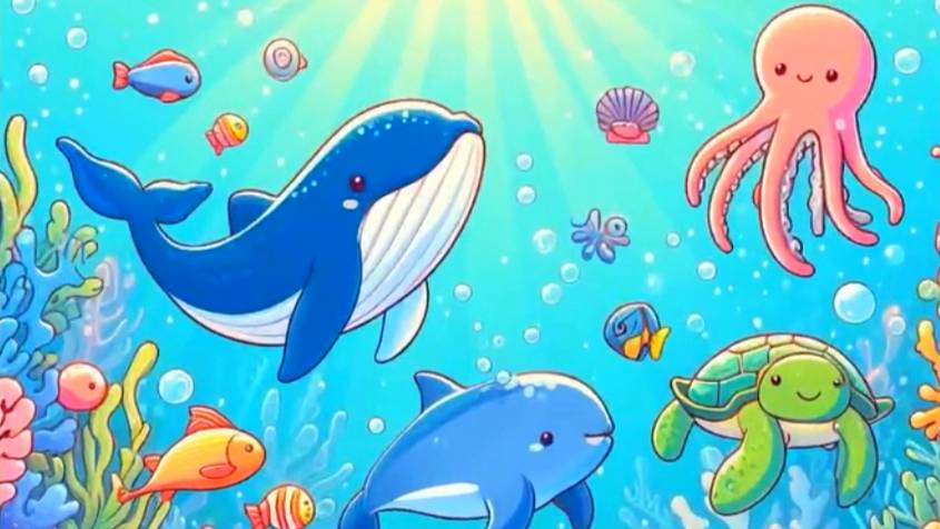 Развивающий мультфильм для детей "Пазлы" (познавательный мультик для малышей) Подводные обитатели