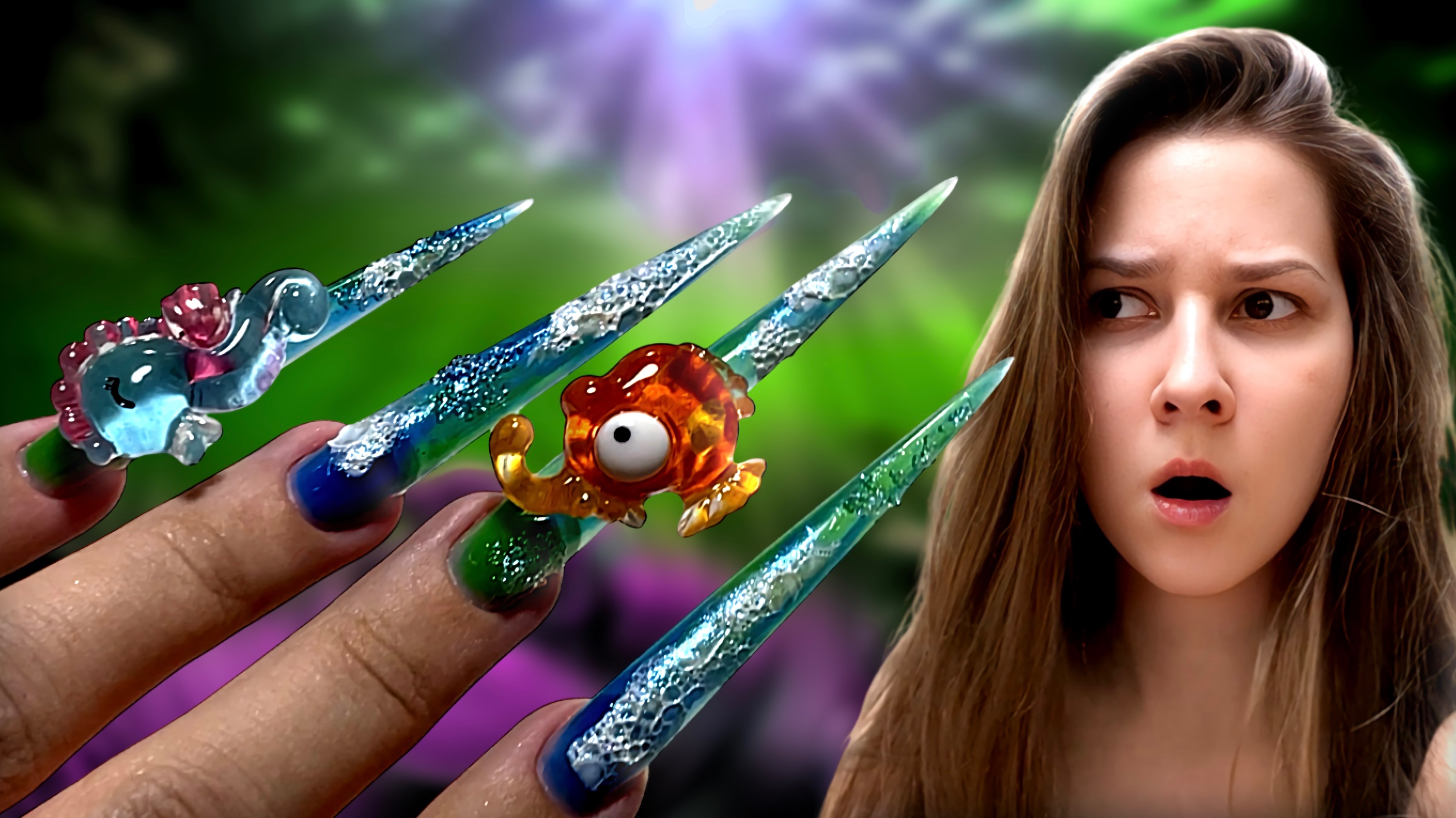 СДЕЛАЛА АКВАРИУМ 🐠 В НОГТЯХ 😧 МАНИКЮР БЕЗ ГЕЛЬ ЛАКА, КОРРЕКЦИЯ ГЕЛЕВЫХ ТИПС