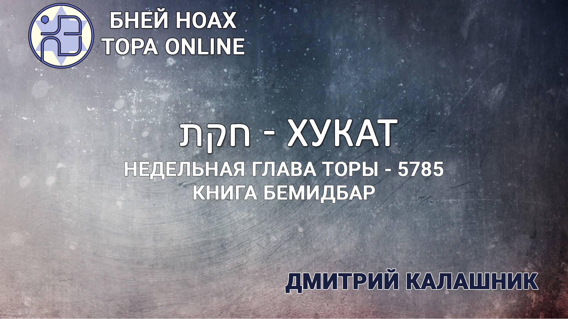 "Хукат" 5785/2025. Недельные главы Торы - Парашат а-шавуа | Дмитрий Калашник