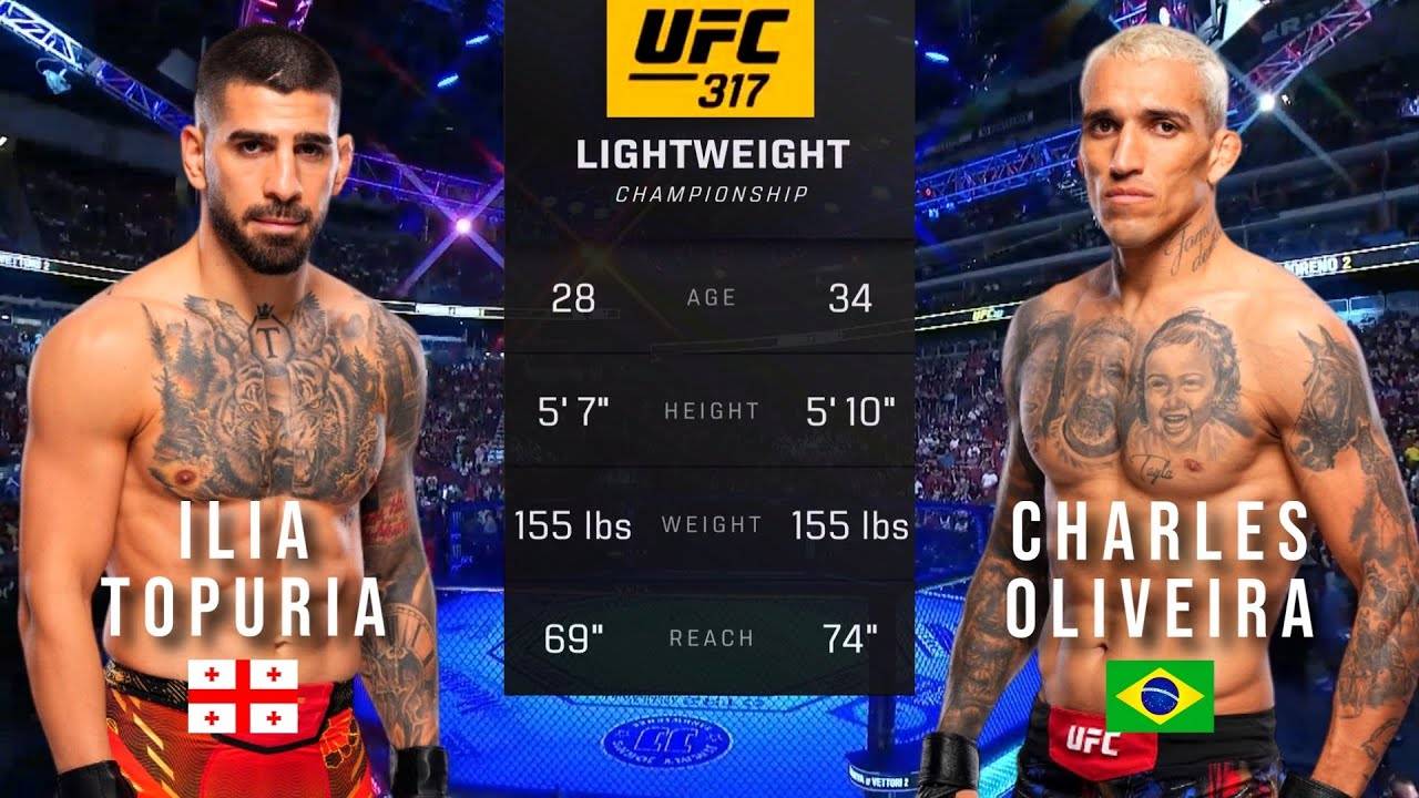ИЛИЯ ТОПУРИЯ ПРОТИВ ЧАРЛЬЗА ОЛИВЕЙРЫ ПОЛНЫЙ БОЙ UFC 317