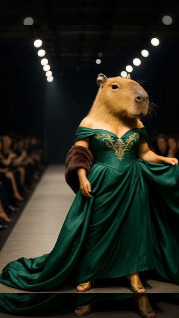 The capybara is modeling the dress