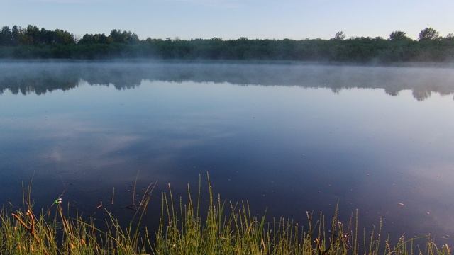 Встречаю утро на реке.