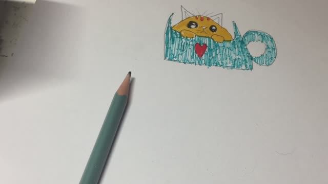 🎨 Как нарисовать КОТИКА в кружке карандашами? 🐱☕ | Просто для детей!