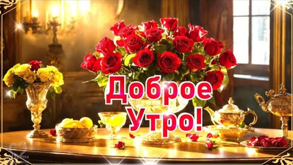 С ДОБРЫМ УТРОМ, 💖ХОРОШЕГО ДНЯ! 💖ТЕБЕ ПРИВЕТИК ОТ МЕНЯ! 💖 Красивая музыкальная открытка.🌹🌹🌹💌