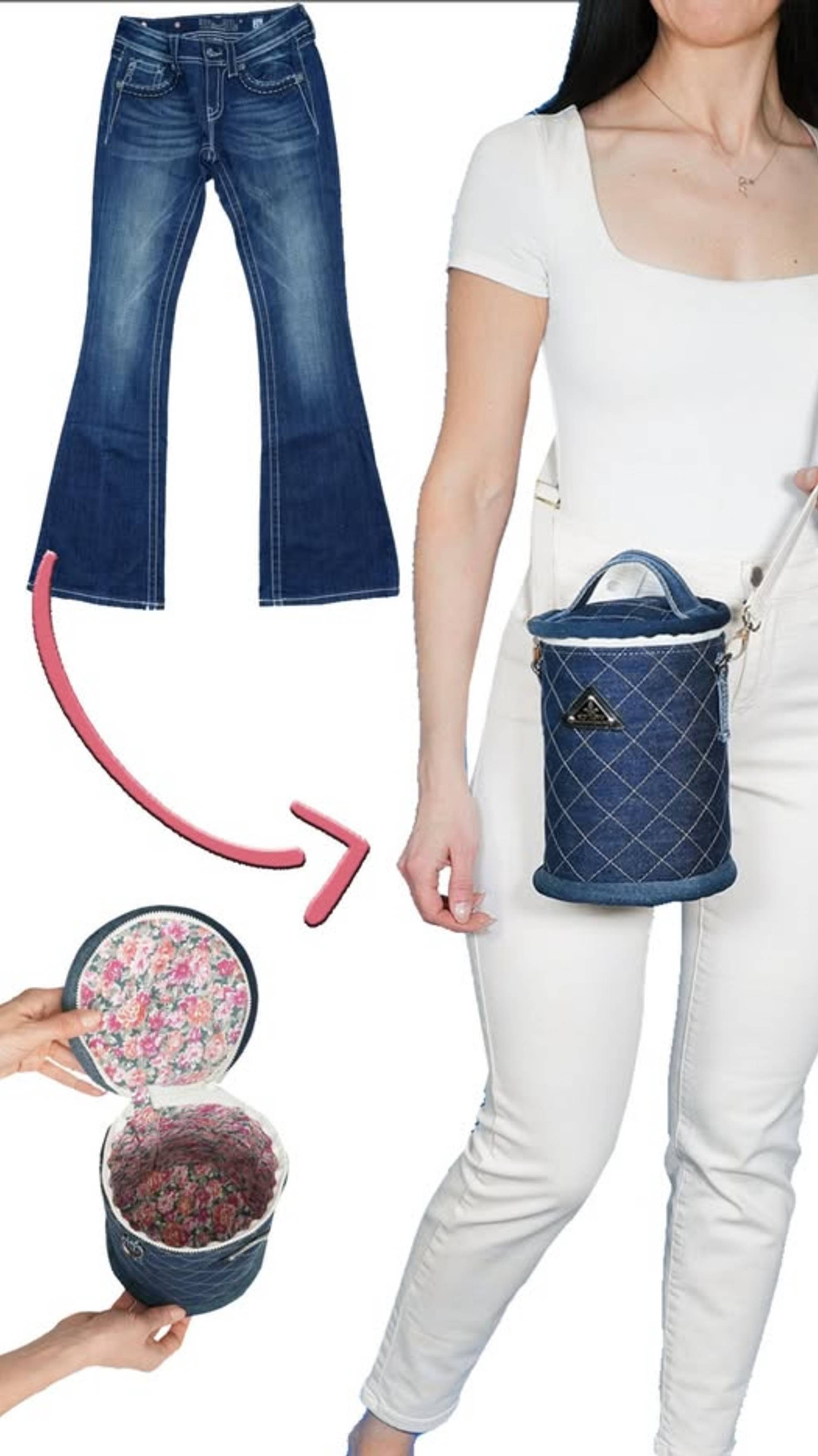 Как легко превратить старые джинсы в симпатичную сумку через плечо 👜✂️