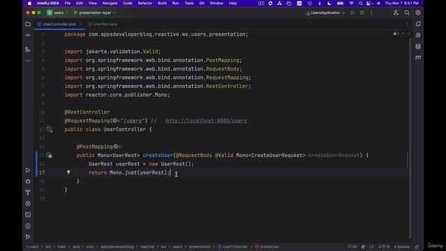 25 - Mono Returning a User object in HTTP Response body