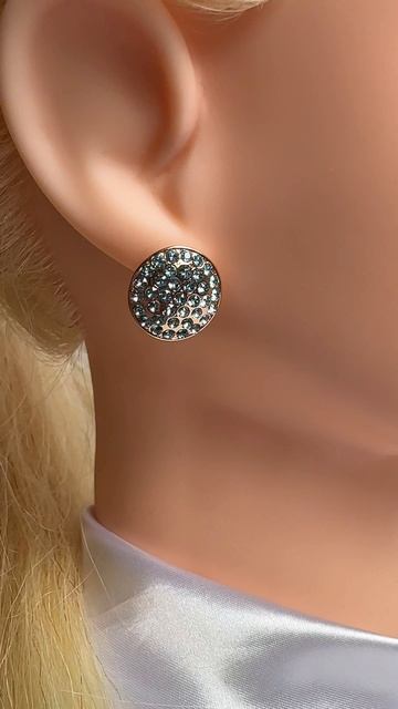 Серьги-гвоздики с россыпью голубых кристаллов Сваровски, Xuping Jewelry