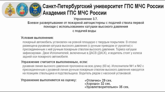 3.7 БР от АЦ ств ПП с исп катушки высокого давления C ПОДАЧTQ ВОДЫ