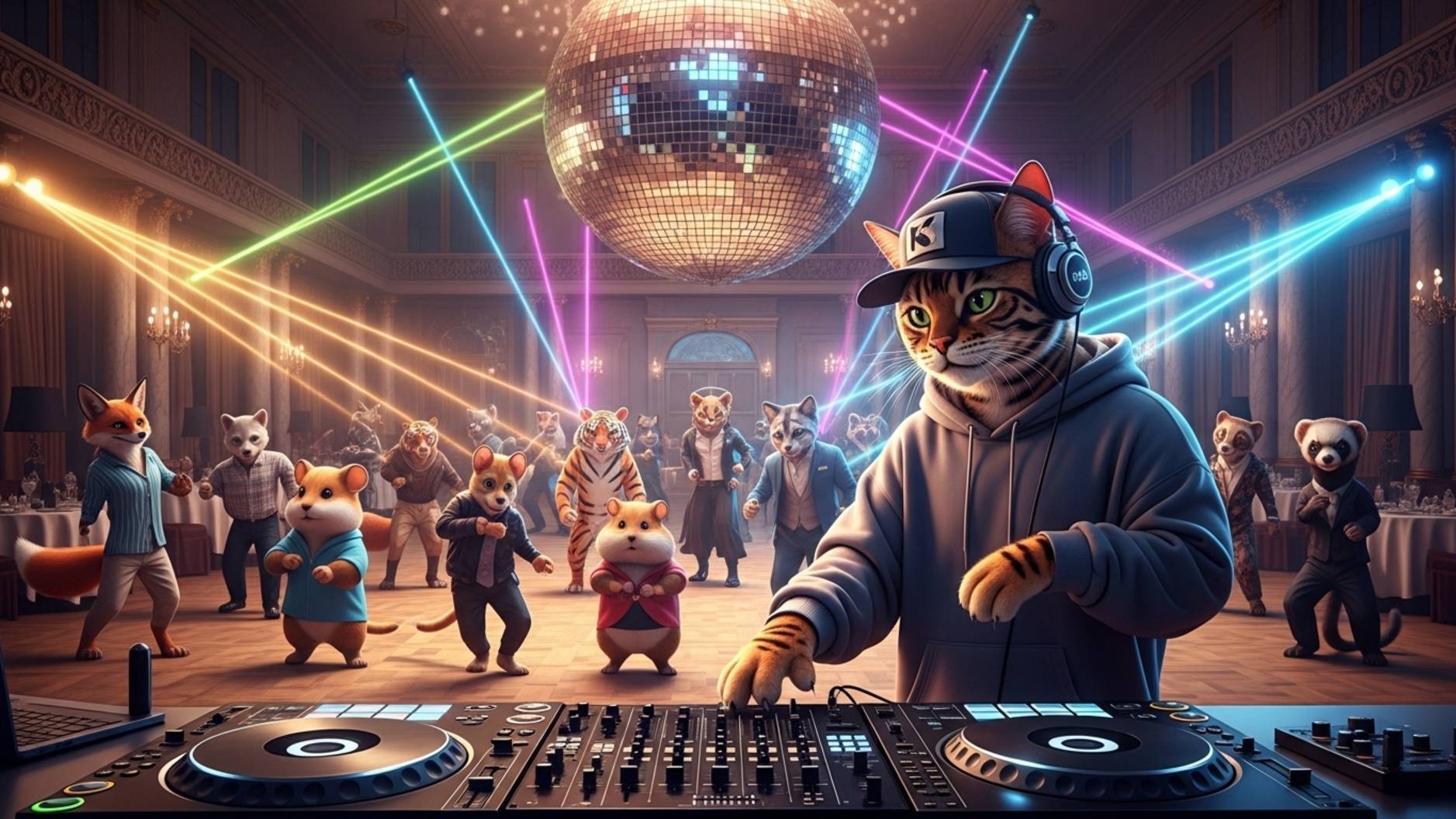 Индустриальный хард-техно бит – DJ Cat на пульте! - Purr-rum-pum-pum | AI Music & Video