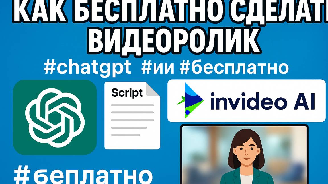 Как бесплатно сделать видеоролик с помощью ChatGPT и стороннего ИИ сервиса #chatgpt #ии #бесплатно