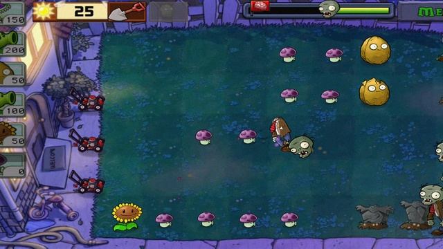 Plant vs zombie night уровень 1 (растения против зомби ночь)