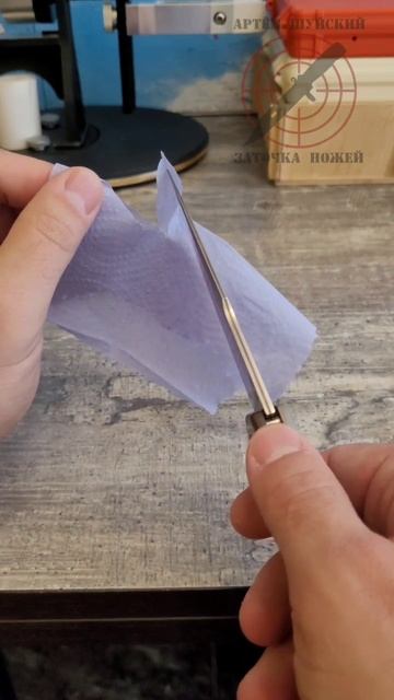 Складной нож Номер 5 от Андрея Бирюкова из ламината К390. Заточка ножа на Профиль К-03. #нож #shorts