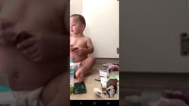 На видео связи с бабушкой Олей