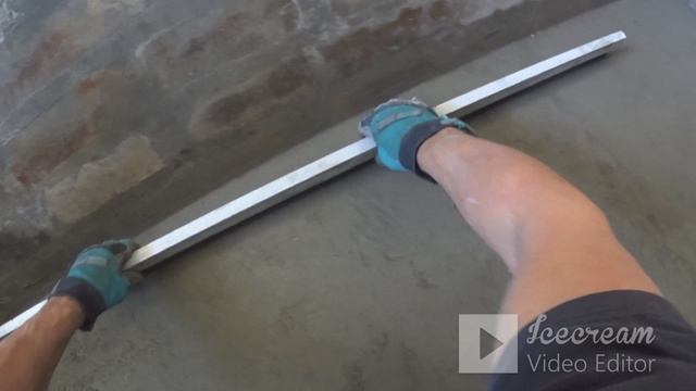 Процес работы и результат по стяжке в яме.