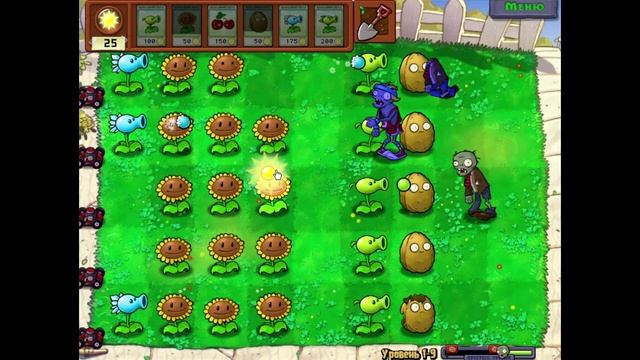 Прохождение Plants vs Zombies Уровень 1-8 без напряга