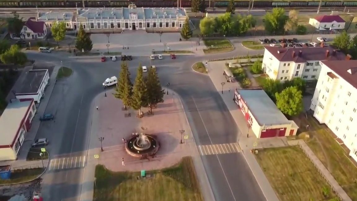 Ишим с высоты. Улица Карла Маркса.