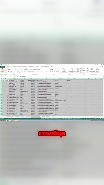 Как быстро показать скрытые столбцы в Excel