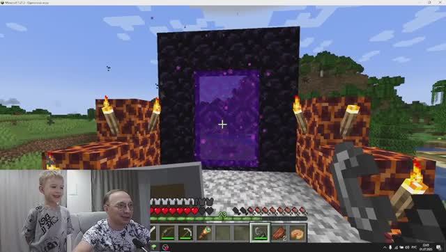 майнкрафт портал в нижний мир Minecraft