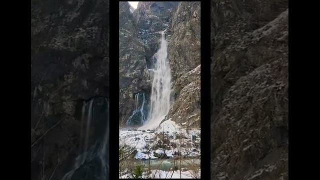 Лавина на Гегском водопаде в Абхазии #гегскийводопад #абхазия #водопады