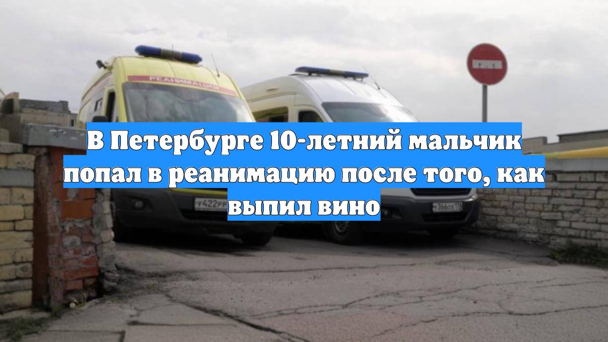В Петербурге 10-летний мальчик попал в реанимацию после того, как выпил вино