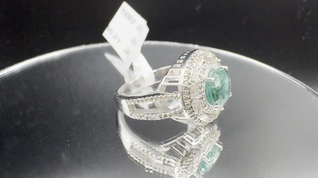 Серебряное авторское кольцо с изумрудом и бриллиантами Изумруд 1,71 карат ХХХ126