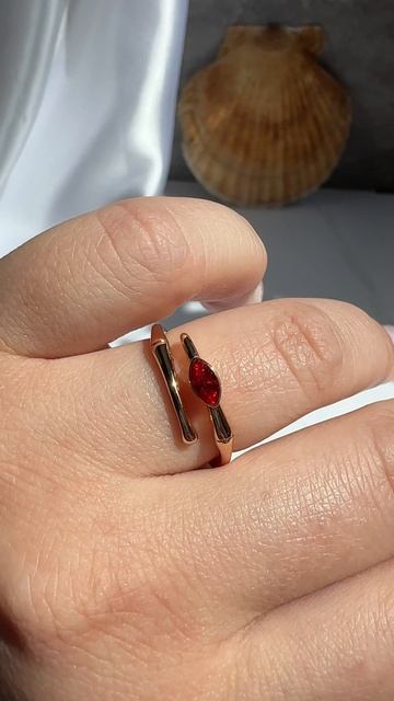 Кольцо-змея "Аспид" с красным кристаллом Сваровски в голове (16-22), Xuping Jewelry