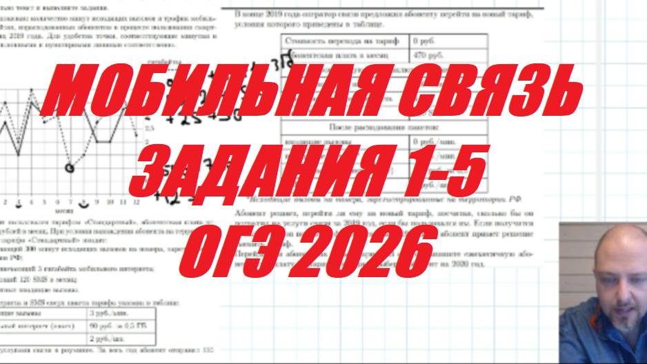Мобильная связь (Задания 1-5 ОГЭ 2026)